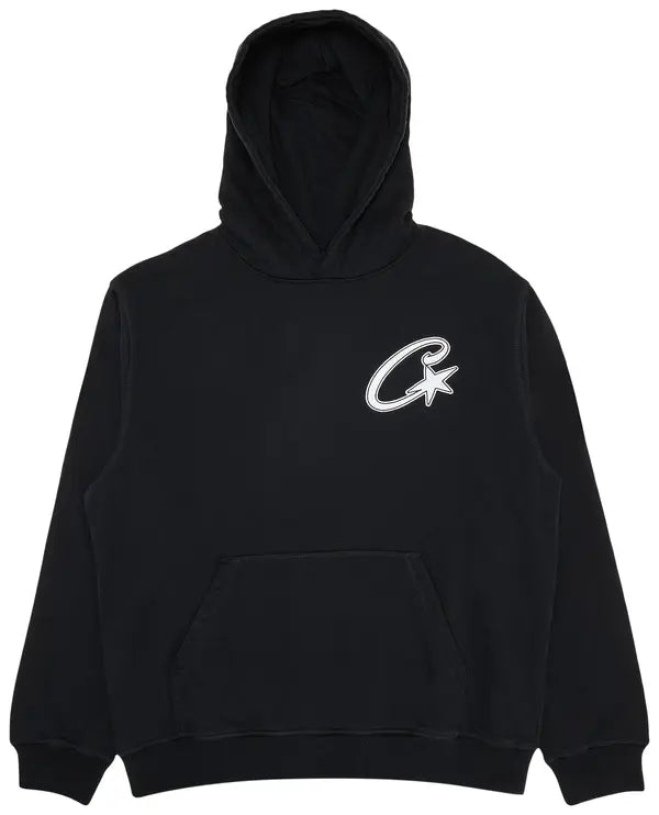 Corteiz Satin C Star Appliqué Hoodie 'Black'